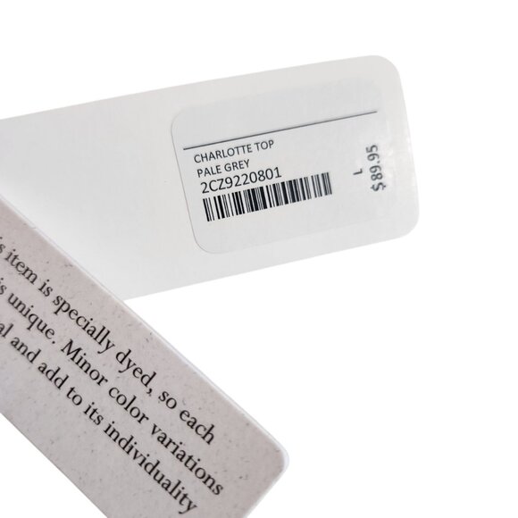 Soft Surroundings Shirt Large Pale Gray Charlotte Top Women's Embroidered NEW - Picture 6 of 13